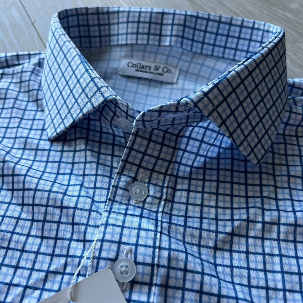 Collars & Co Dress Collar Polo Mens Medium Relaxed Square Short Sleeve - Picture 4 of 9